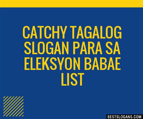 eleksyon slogan tagalog|100+ Catchy Tagalog For Eleksyon Slogans 2024 + Generator.